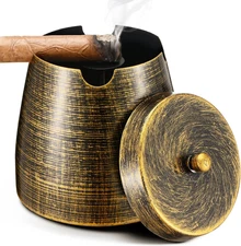 Cigar Ashtray with Lid for Outdoors, Cigar Holder Ash Tray Outdoors (Large)