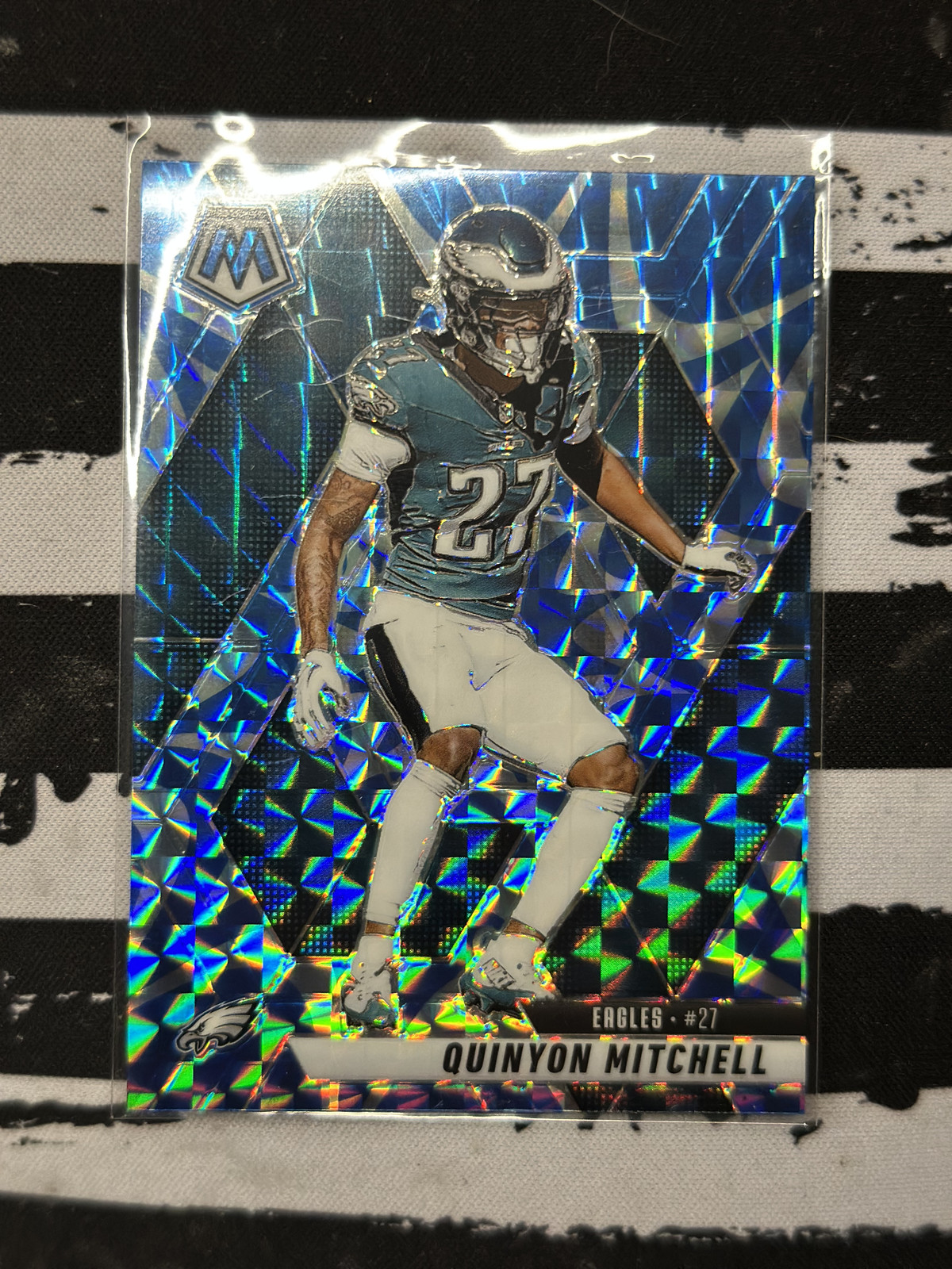 2024 Panini Mosaic - Quinyon Mitchell #322 Reactive Blue Mosaic Prizm