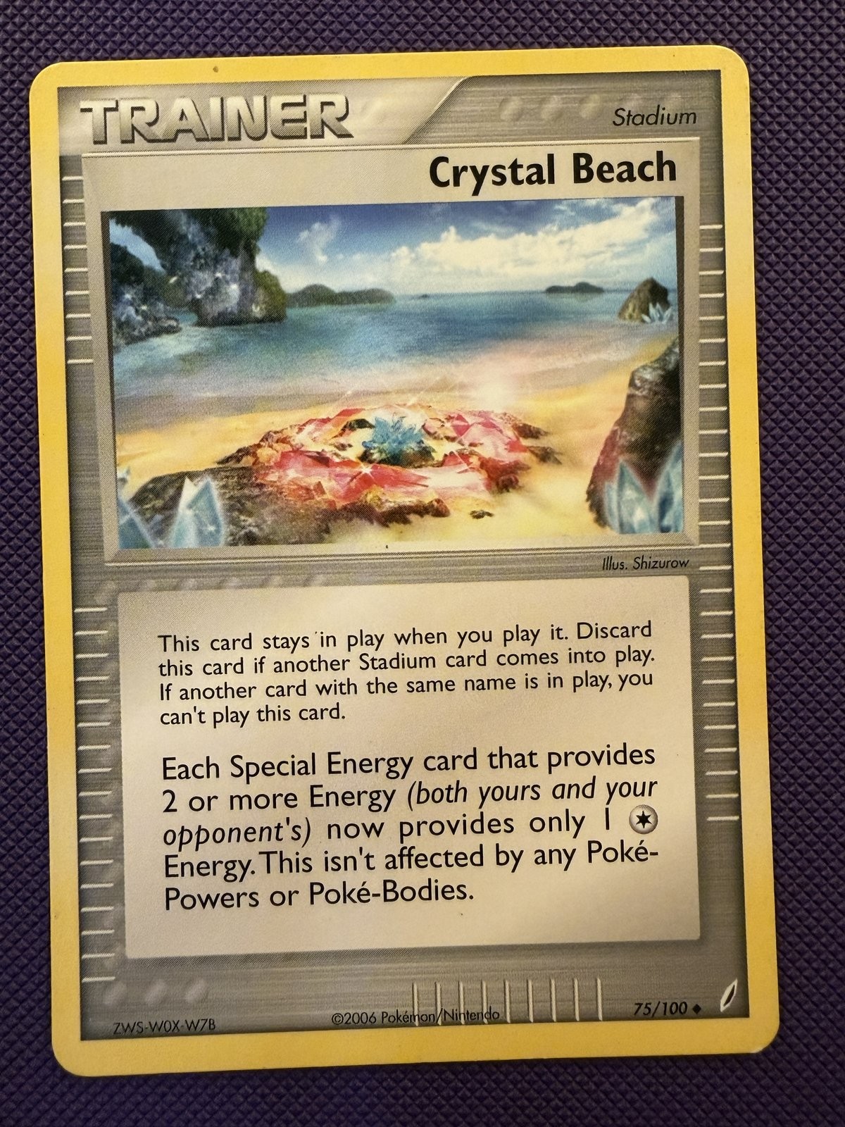 Crystal Beach 75/100 Crystal Guardians Pokemon Trainer Stadium Card LP