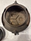 Ca. 1920’s Antique Japanese Cast Iron Chagama Kama and Furo for Tea Ceremony — photo 8