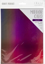 Craft Perfect Iridescent Mirror Cardstock 8.5"X11" 5/Pkg-Purple Rain