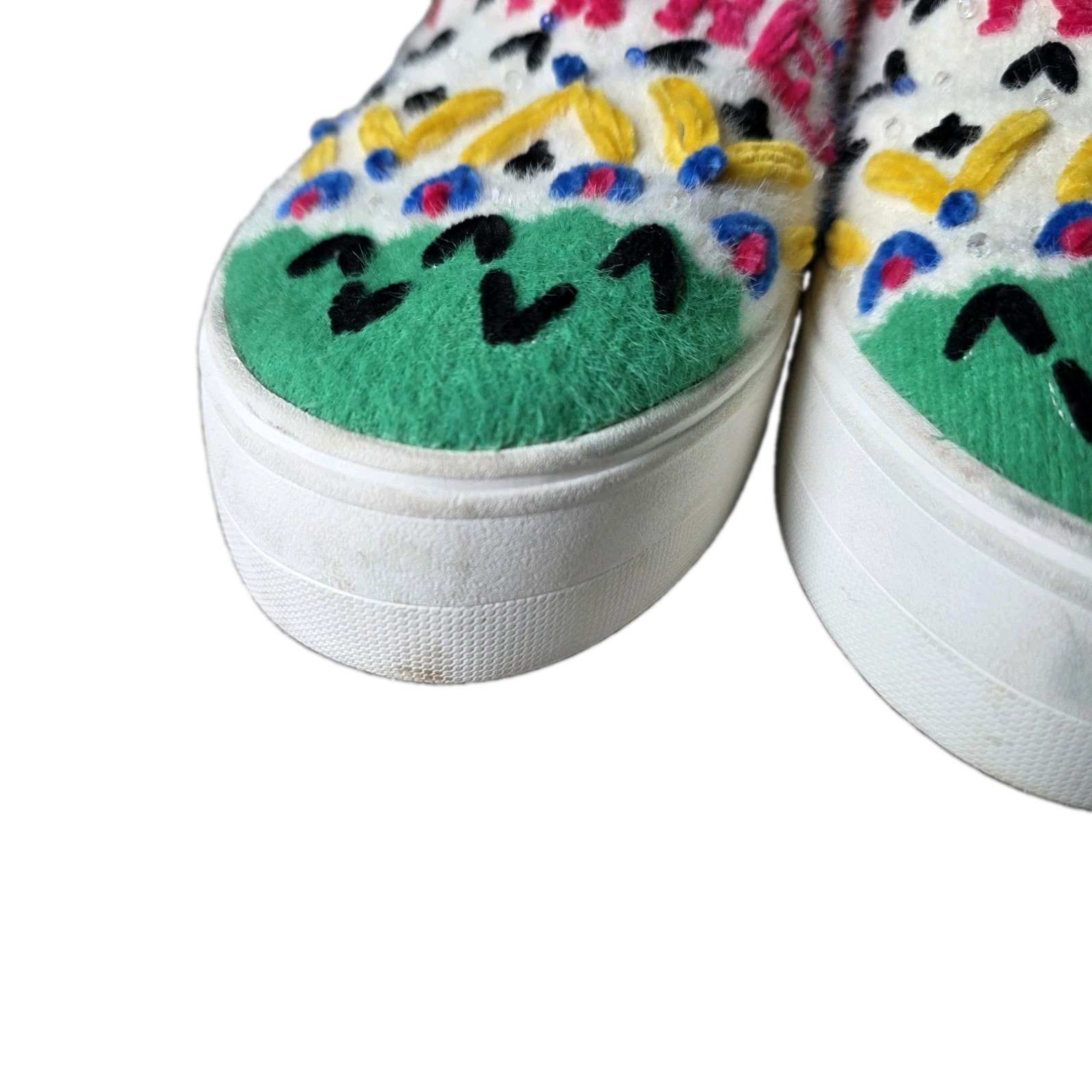 Kate Spade Rare HTF Apres Slip On White Hand Made One Of A Kind Art image 4