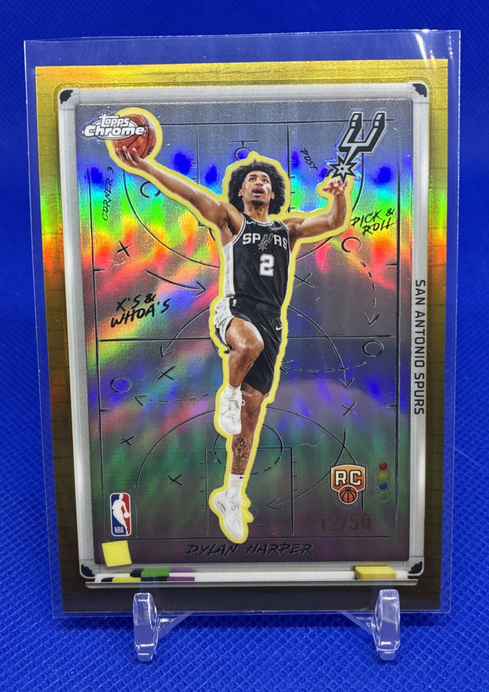 2025-26 Topps Chrome Dylan Harper X's and Whoa's RC Gold /50