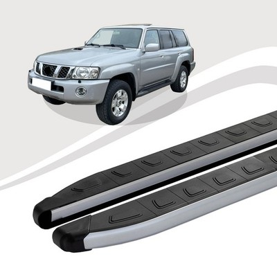 Trittbretter passend für Nissan Patrol Baujahr 01/2005-12/2012 DOLU Silber mIt A