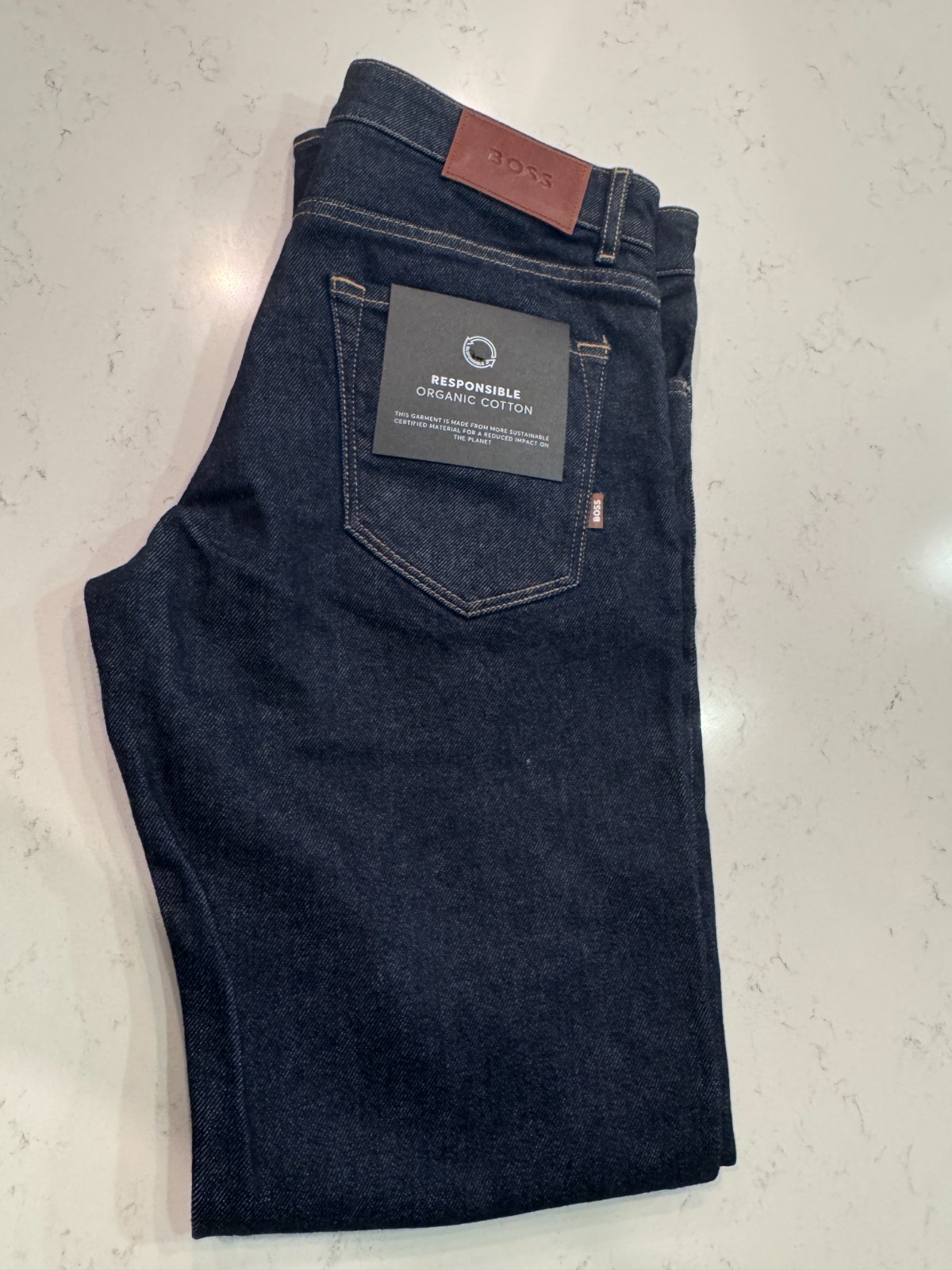 HUGO BOSS Maine Regular Fit Jeans Men's 34x32 Dark Blue Denim