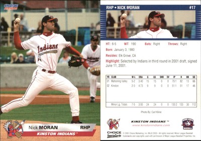 Nick Moran 2003 Choice Kinston Indians #17 RC Card FREE SHIP *AutographDen*