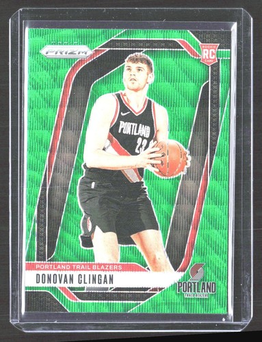 2024-25 Panini Prizm #221 Donovan Clingan Prizms Green Wave