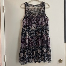Kimchi Blue Urban Outfitters Floral Ruffle Swing Mini Dress Size L