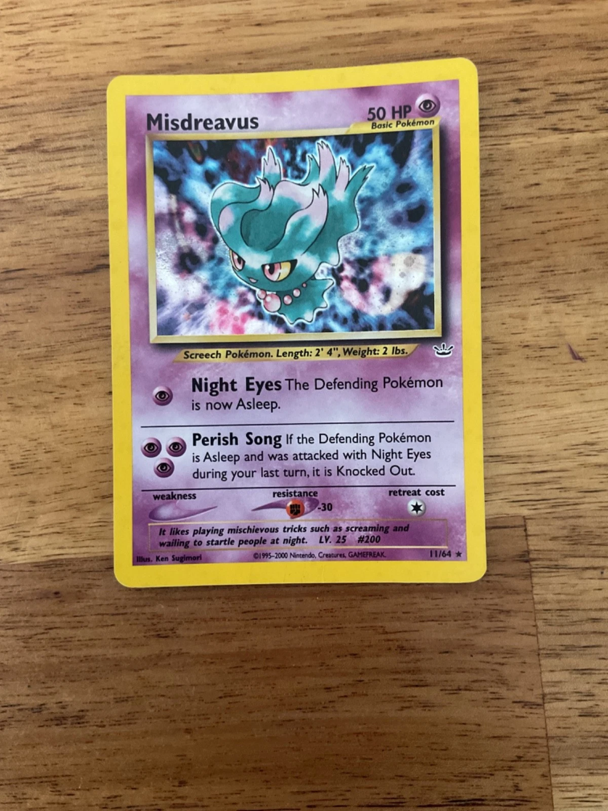 misdreavus neo revelation #11/64 rare holo MP pokemon card