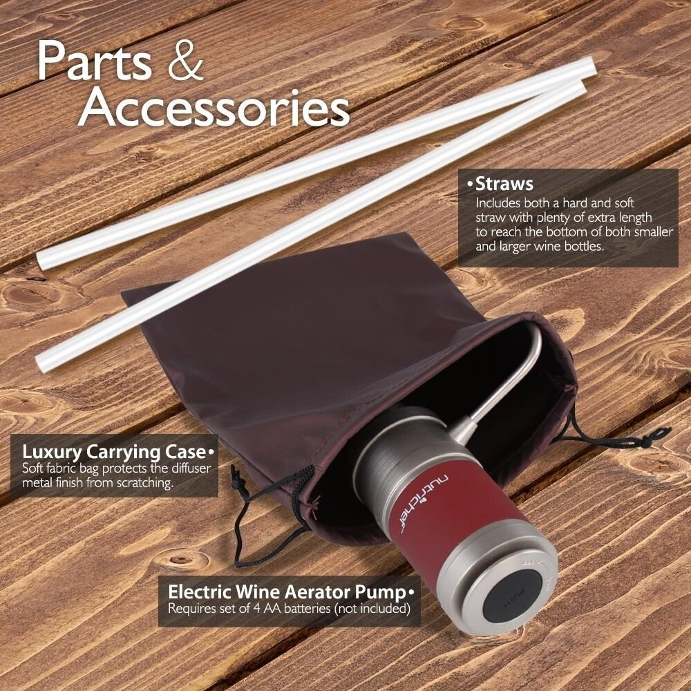 NutriChef Wine Dispenser, Automatic Electric Wine Aerator Pourer for Red & White