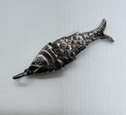 High Grade Vintage Sterling Silver Articulate 3D Fish Pendant — photo 1