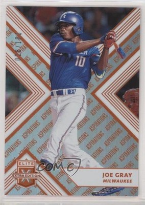 2018 Panini Elite Extra Edition Aspirations Orange 28/100 Joe Gray #59 e6q