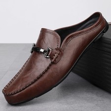 Outdoor Men's Casual Loafers Metal Buckle Breathable Fashion Flat Lazy Shoes