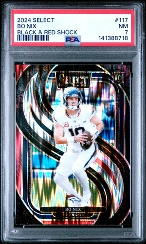 2024 PANINI SELECT BLACK & RED SHOCK #117 BO NIX ROOKIE RC PSA 7