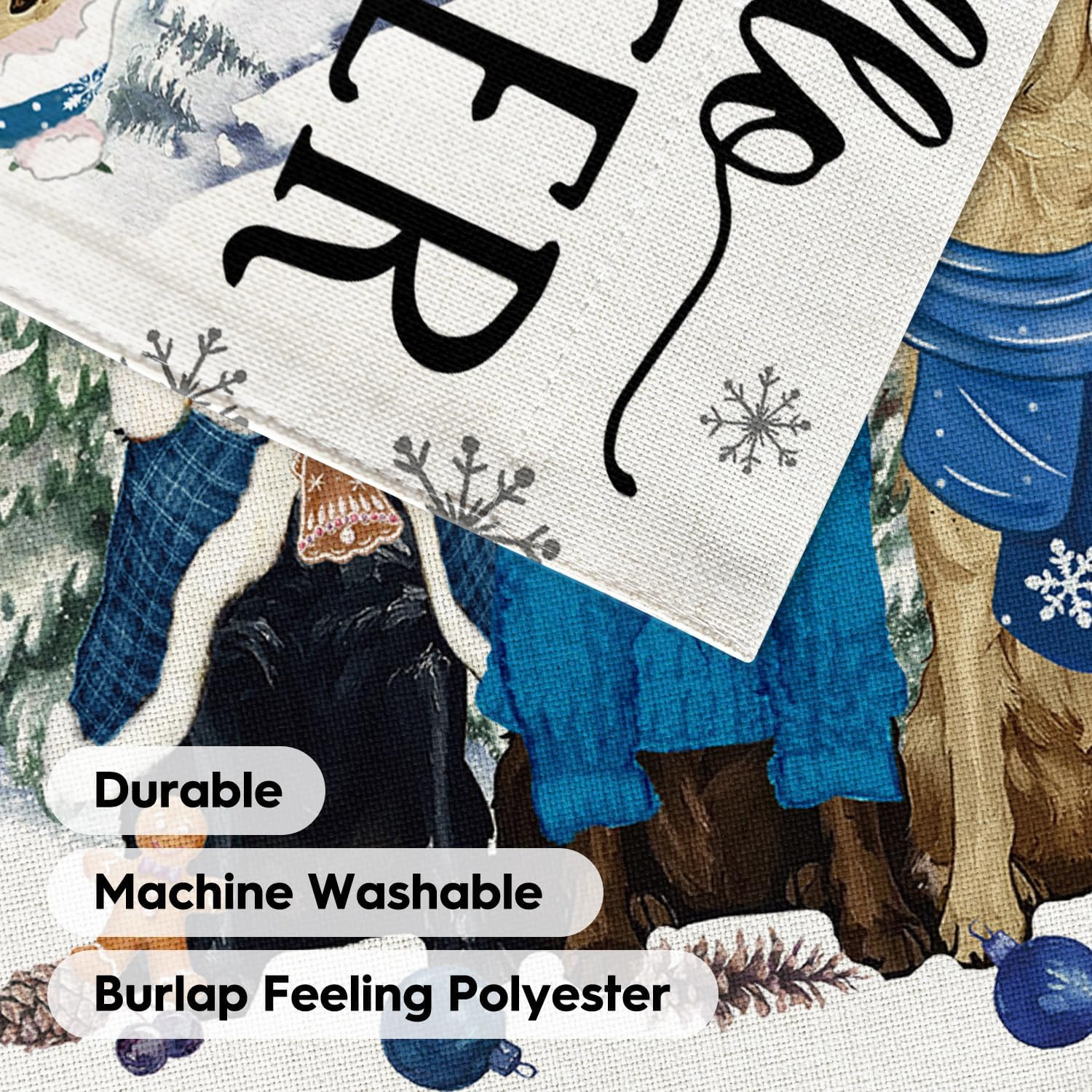 Hello Winter Dog Garden Flag 12X18 Inch Double Sided Outside, Snowflake Seasonal