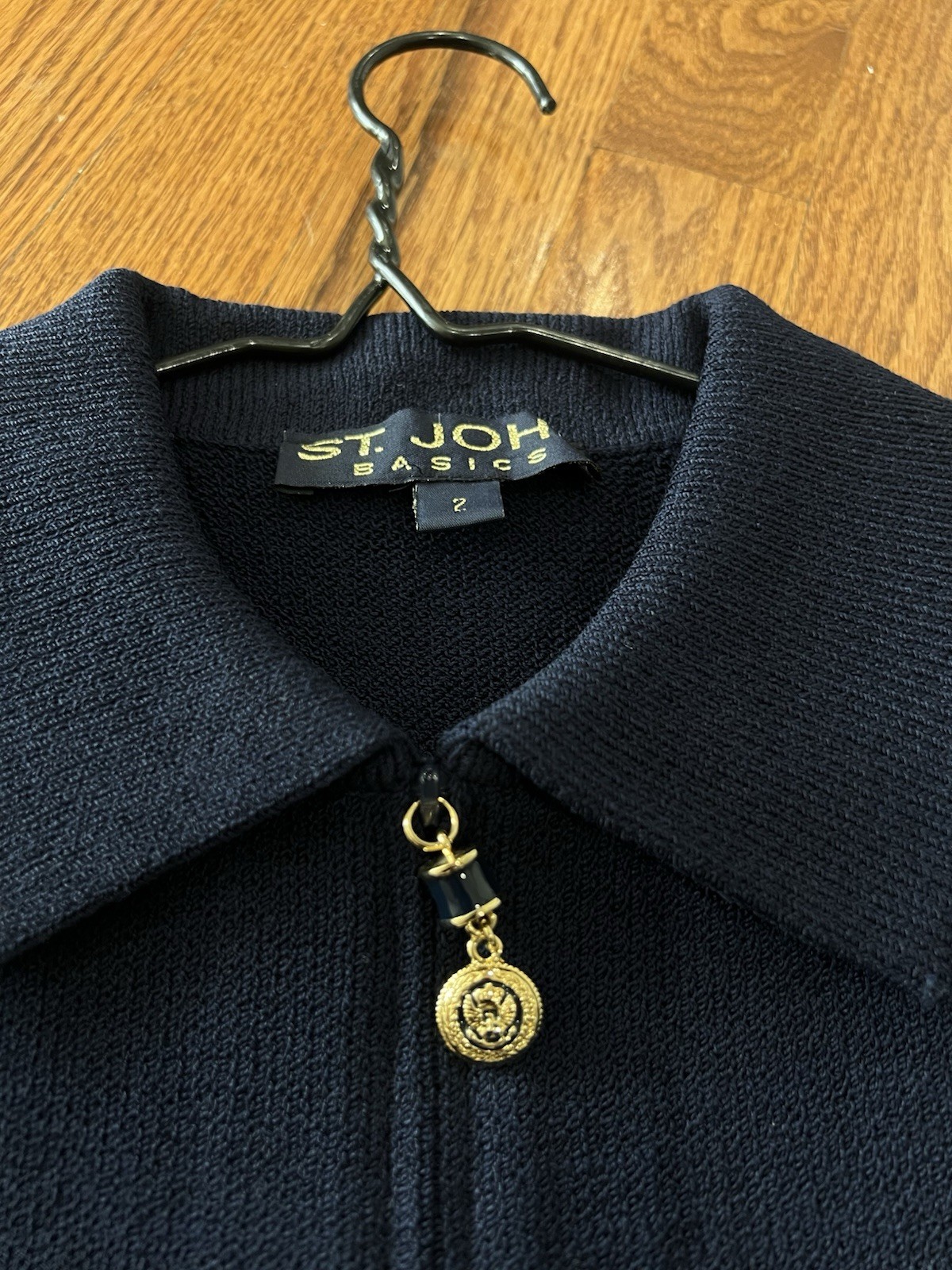 ST. JOHN Short Sleeve Navy Zip Front Blazer Jacke… - image 4