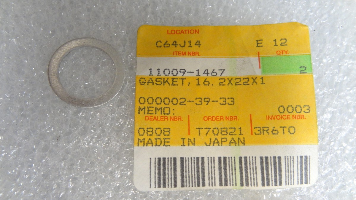 Kawasaki NOS NEW 11009-1467 Gasket 16.2x22x1 KX KAF KX125 KAF620