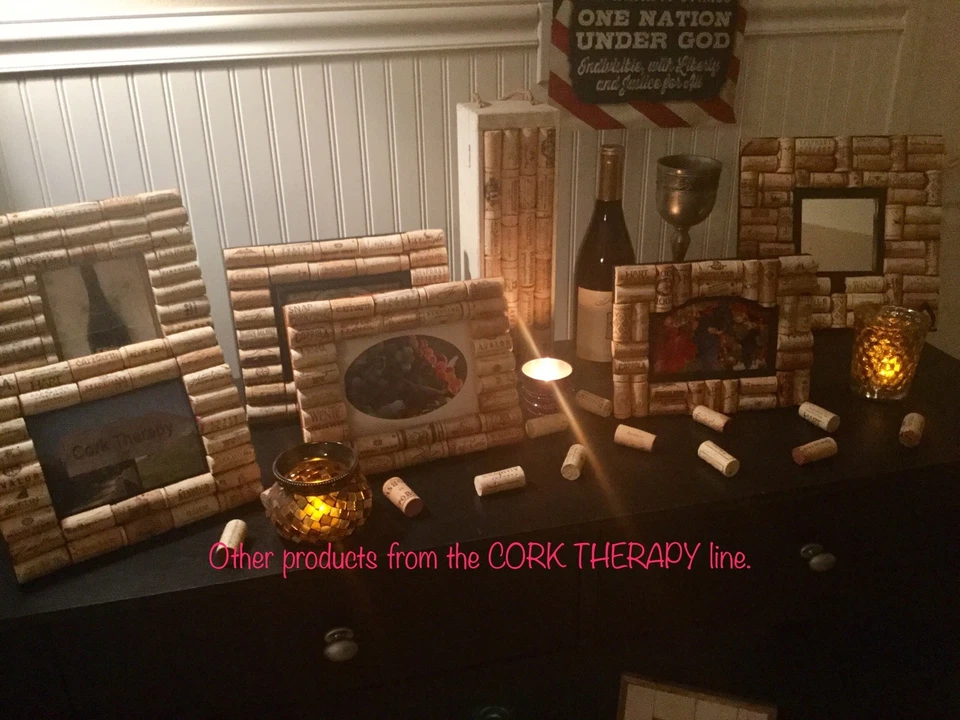 CORK THERAPY Wine Cork Landscape Desktop Picture Frame With 4 X 6 Opening - Image 3 of 3