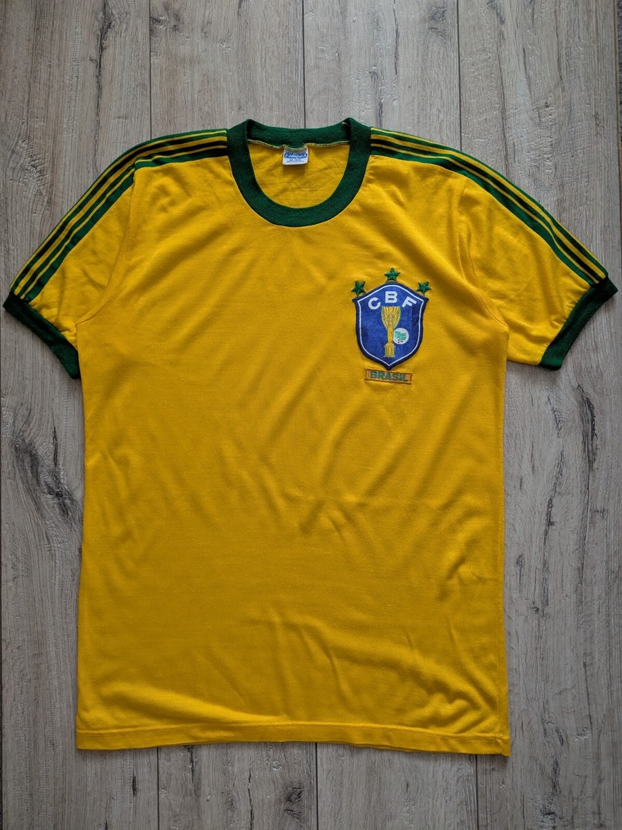 Vintage 80s Brazil Football Shirt Campea CBF 3 Stars Jules Rimet