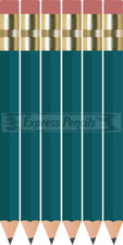 144 Teal Half mini short golf Hexagon 2 pencil Eraser ExpressPencilsTM