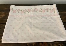 Vintage Burlington American Lifestyle Pink Foral Single Pillow Case USA Made