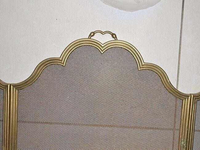 Pare-feu avec poigné de transport encadrement en laiton  haut 60 larg 100 cm - Photo 4/4