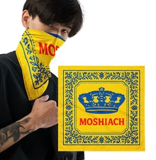 MOSHIACH Floral Crown Scarf Chabad Jewish Hebrew Pride Handkerchief Bandana