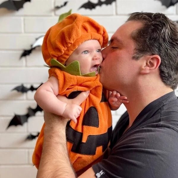 Pottery Barn Disney Vacaciones Calabaza Disfraz Bebé Halloween Fiesta 3-6 M NUEVO / Foto 4 de 4