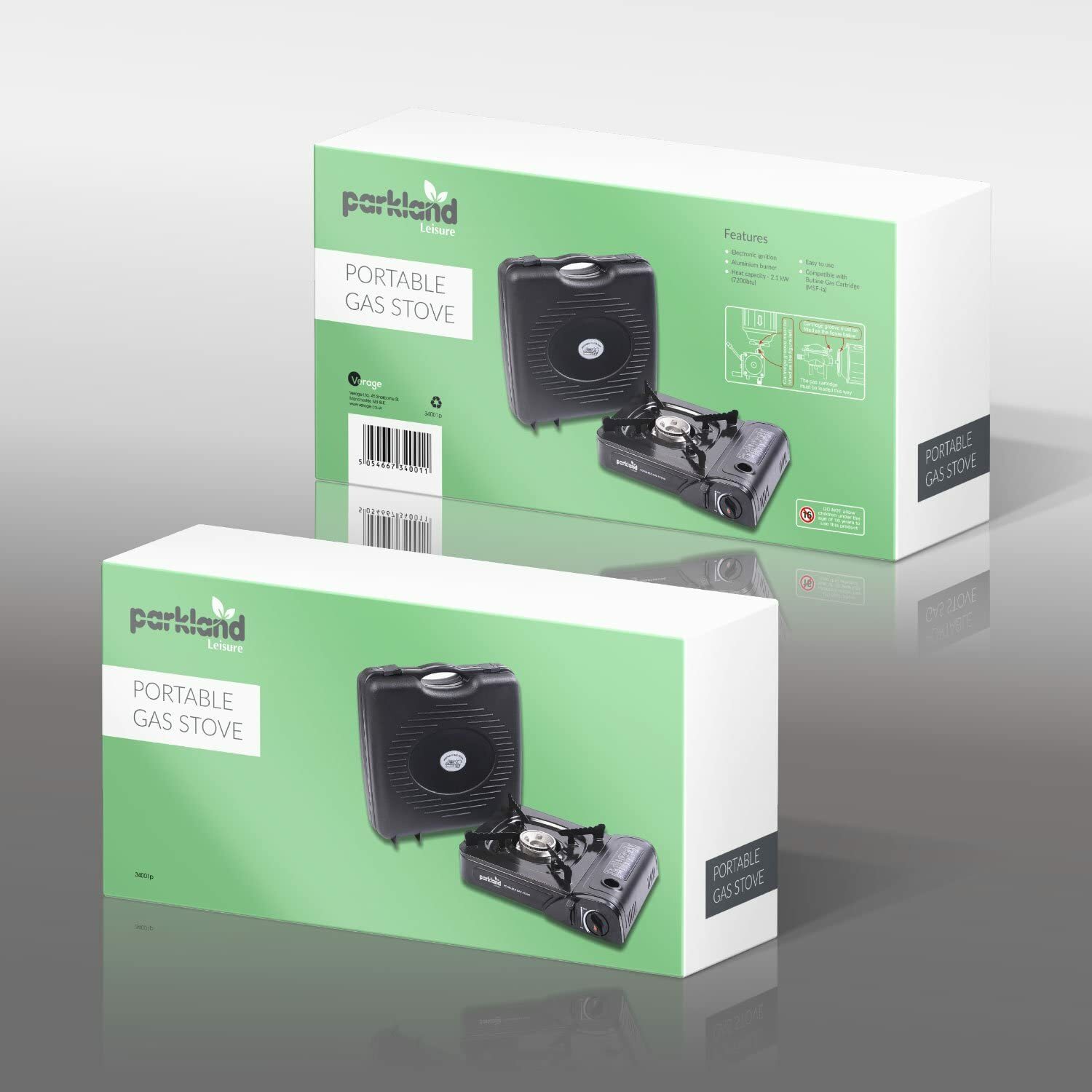 Parkland® Portable Single Burner Hob Camping Gas Stove Cooker + 8 Gas