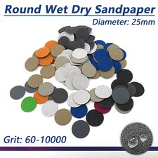 25mm 1 inch Wet Dry Sandpaper Mini Sanding Discs Hook Loop Back 60-10000 Grit