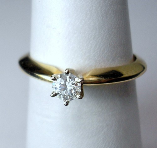 0,18 ct runder I/VS-2/VG natürlicher Diamant 14 K Gelbgold Solitär war 895 $ Video - Bild 9 von 12