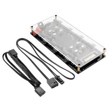 12V 4Pin PWM  5V 3Pin ARGB 2-in-1 Hub with SATA 15-Pin Power 8 Way Sync RGB ...