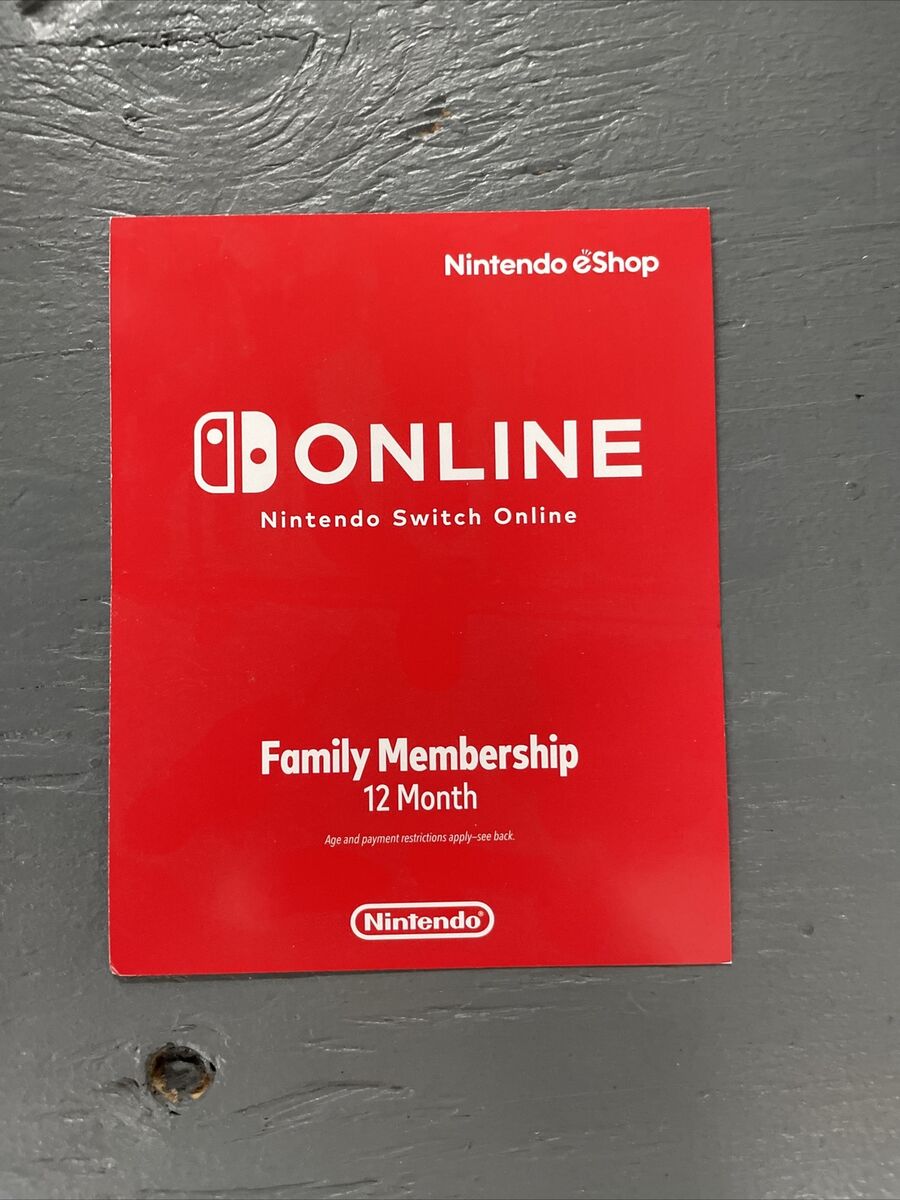 Nintendo Switch Online Eshop Family Membership 12 Months