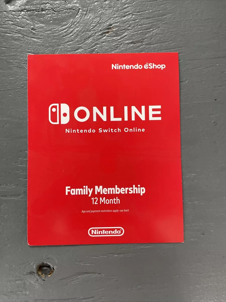 Nintendo Switch Online Eshop Family Membership 12 Months