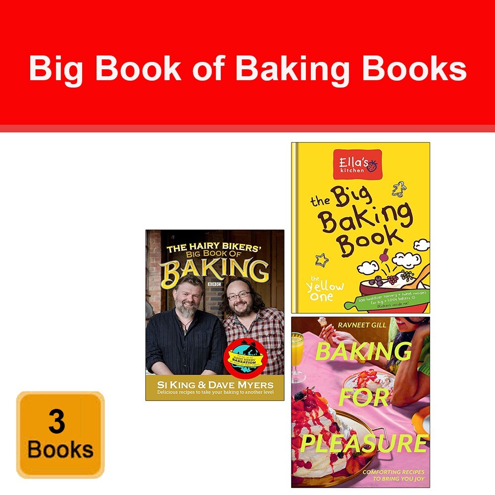 Set of 3 Books Baking for Pleasure, Hairy Bikers Big Book of Baking, Big Baking