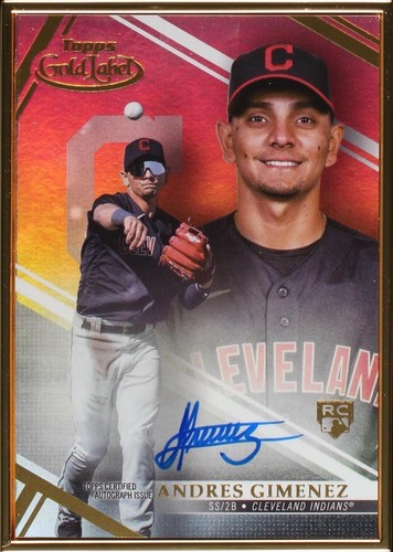 2021 Topps Tribute Andres Gimenez RED ON CARD AUTO RC 04/10 #LIA 