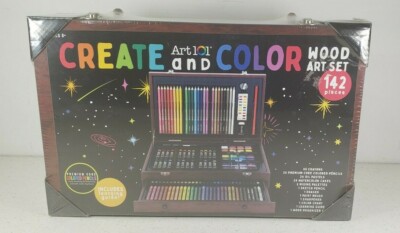 Create & Color Wood Art Set w/Learning Guide Supplies Art Kit 142 PC