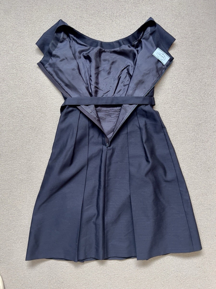 NEW Prada women's wool navy mini dress size IT44 UK12 | eBay