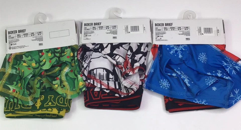 批量 3 件 拳击内裤 圣诞星球大战 Elf Frosty the Snowman S 码 — 第 2/4 张图片