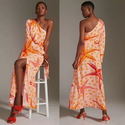 Anthropologie Farm Rio One-Shoulder Starfish Maxi Dress Size Small NWOT  $248 | eBay