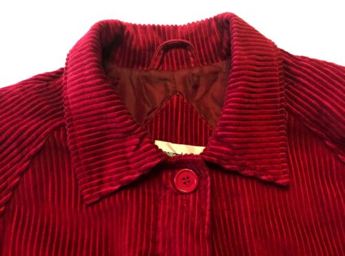 RAR Newport News langer Cordmantel Gr. 11/12 rot Taschen gefüttert Vintage 80er - Bild 3 von 18