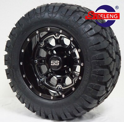GOLF CART 10'' PANTHER WHEELS/RIMS and 18''x9''-10'' DOT STINGER A/T TIRES