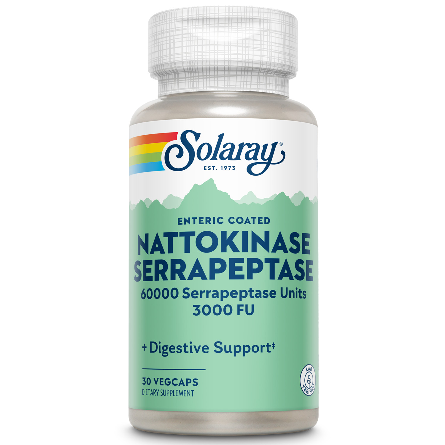 Solaray Nattokinase & Serrapeptase Supplement | 3,000 FU | 30 VegCaps
