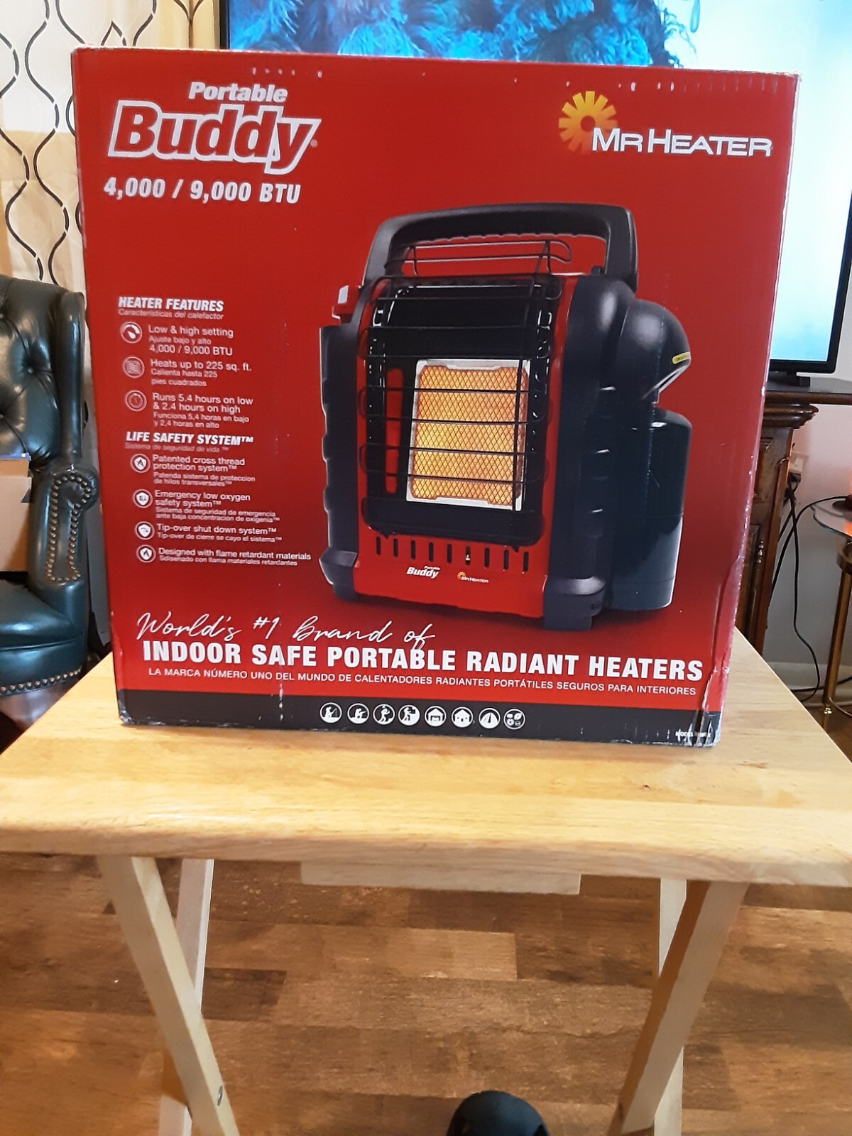 Mr. Heater Portable Buddy 4000-9000 BTU, Model MH9BX, Brand New, Blk u0026 Red  - Pôle Répit Autisme