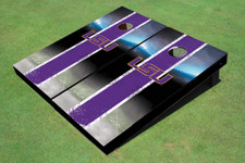 Louisiana State University Field Long Stripe Matching Purple Themed Cornhole Boa