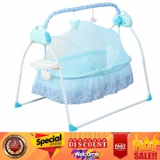 Auto-Swing Motions Baby Rocking + Bluetooth USB Electric Cradle Infant Bed Crib