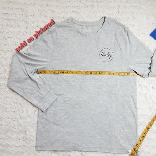 NWT Hurley Men's Long Sleeve Graphic Tee Front Back Logo Gray T-Shirt, Medium - 第 4/6 張圖片