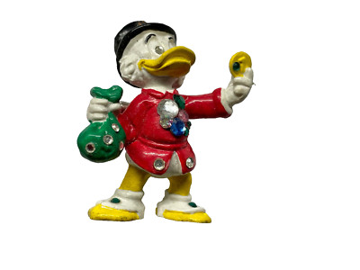 True Vintage Brosche Dagobert mit Geldsack 1980er Walt Disney 80s Brooch_250