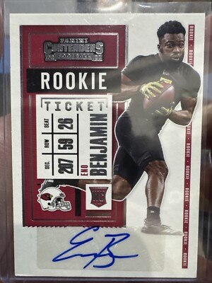 2020 Panini Contenders Football ENO BENJAMIN Rookie Ticket Auto Variation #215