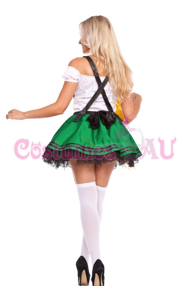Oktoberfest Party Costume Women's Oktoberfest Beer Maid Costume - Gretchen German Wench Fancy Dress With Tags Beer Maid Fancy Dress - Foto 2